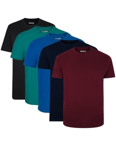 Bigdude 5 Pack Plain T-Shirts